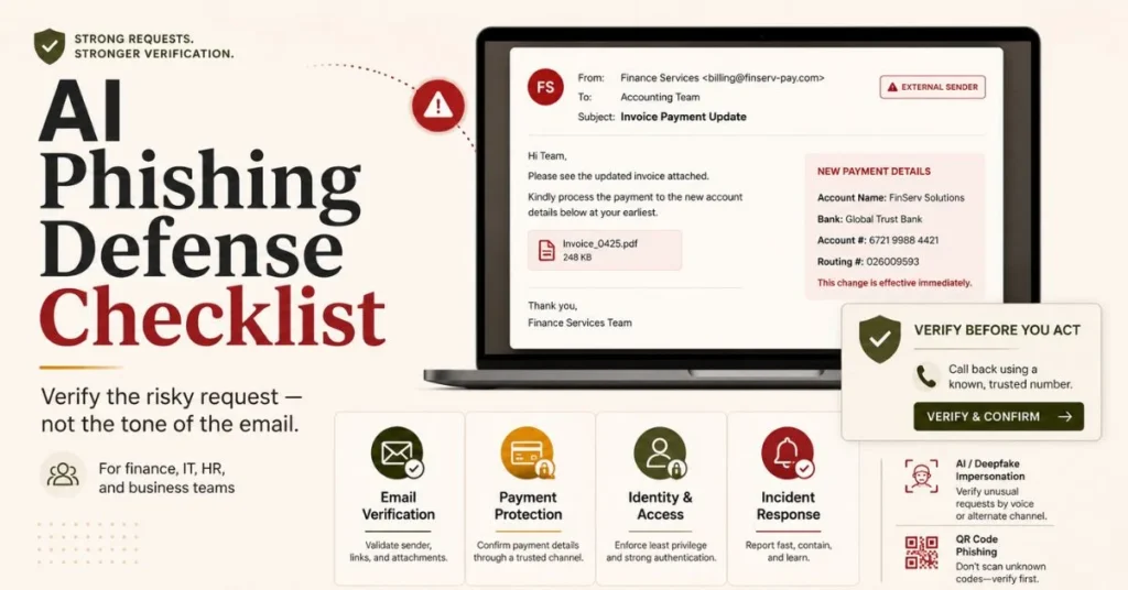 AI phishing defense checklist