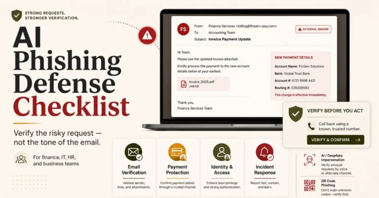 AI phishing defense checklist