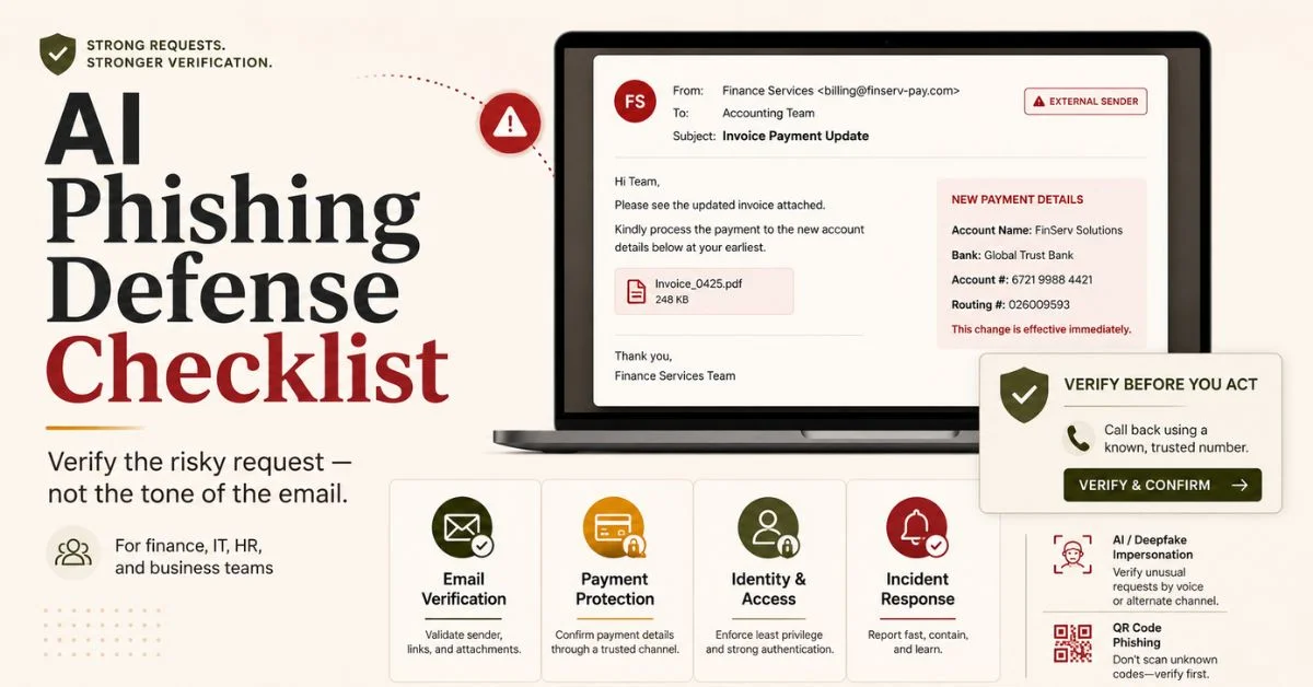 AI phishing defense checklist
