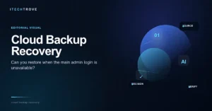 cloud backup recovery visual showing restore dependencies when the main admin login is unavailable